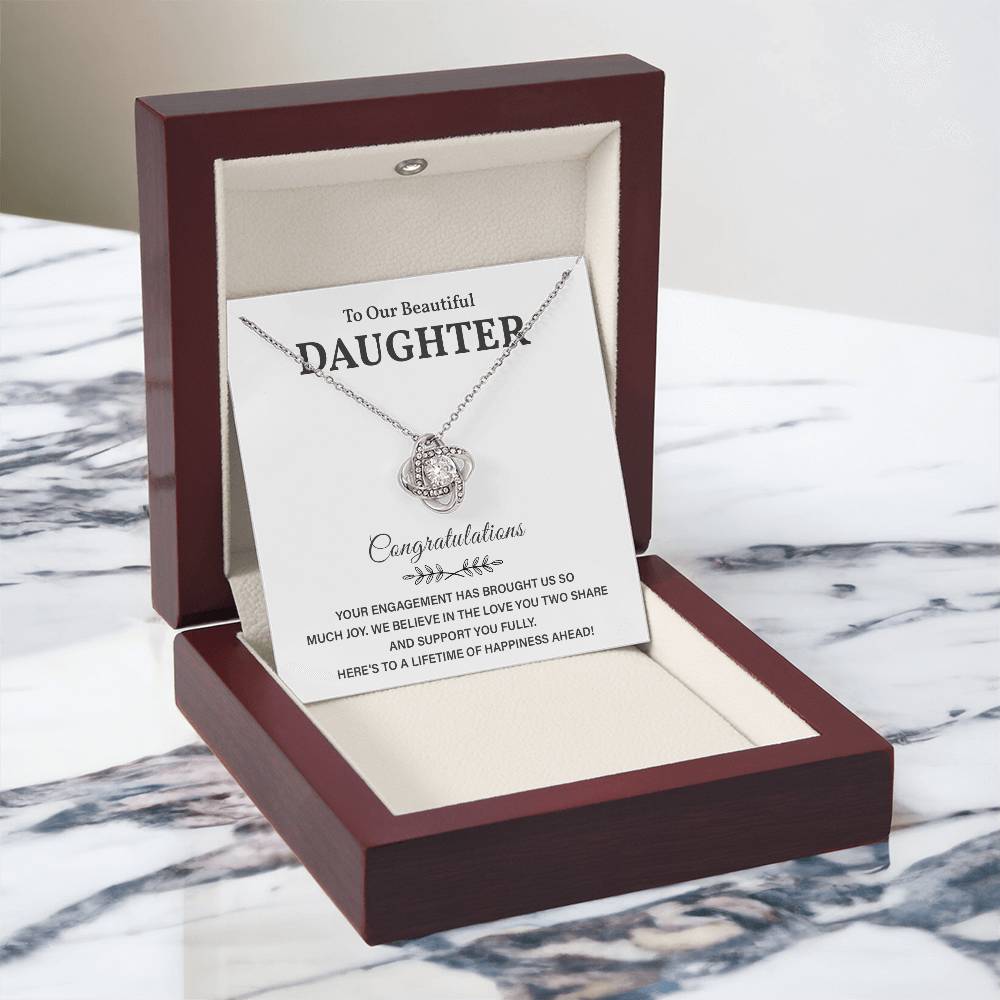 To Our Beautiful Daughter Engagement Necklace Gift Dad Sentimental Gift For Daughter’s Engagement Jewelry Gift For Daughter’s Engagement Daughter’s Special Day Necklace Meaningful Engagement Gift For Daughter Engagement Jewelry For Daughter