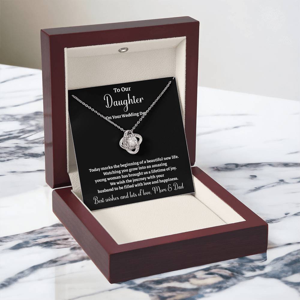 To Our Daughter On Your Wedding Day Heartfelt Wishes For A Beautiful New Life Gift From Your Mom And Dad Wedding Day Gift For Daughter New Life Celebration Jewelry Mother And Father Wedding Message Daughter's Wedding Day Jewelry Joyful Wedding Day Gift