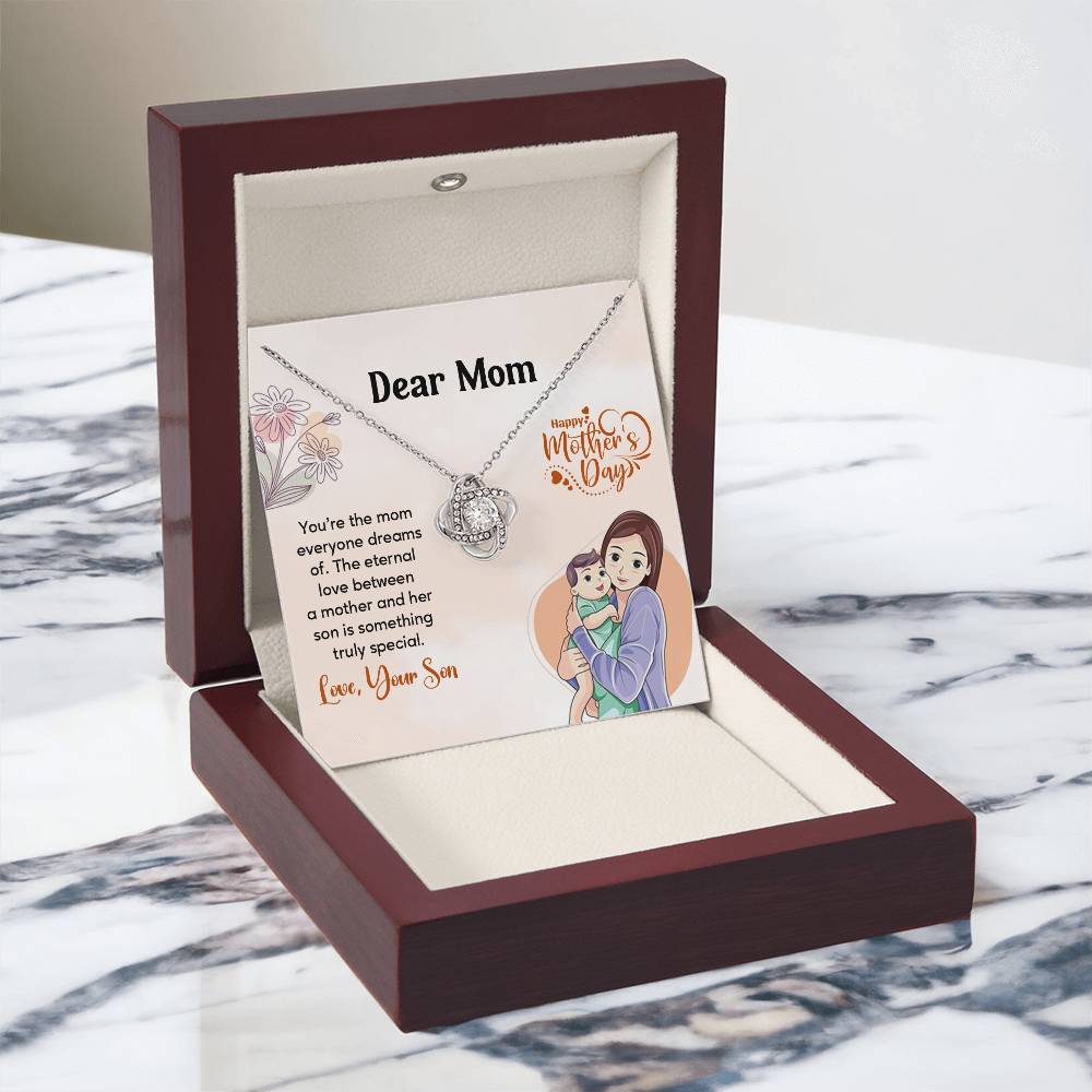 Dear Mom, Heartfelt Necklace For Love Loving Jewelry For Mother's Day Sentimental Necklace For Connection Loving Pendant For A Mother-son Bond Special Pendant Special Necklace Thoughtful Necklace For Love