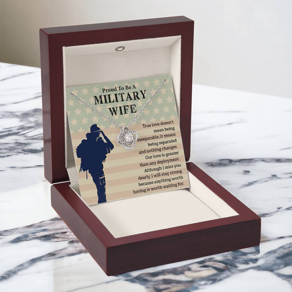 Proud To Be A Military Wife Proud Military Wife Jewelry Heartfelt Gift For Military Spouses True Love Necklace Supportive Gift For Wives Emotional Support Jewelry Unwavering Commitment Jewelry Meaningful Gift For Military Spouses Romantic Gift For Wives