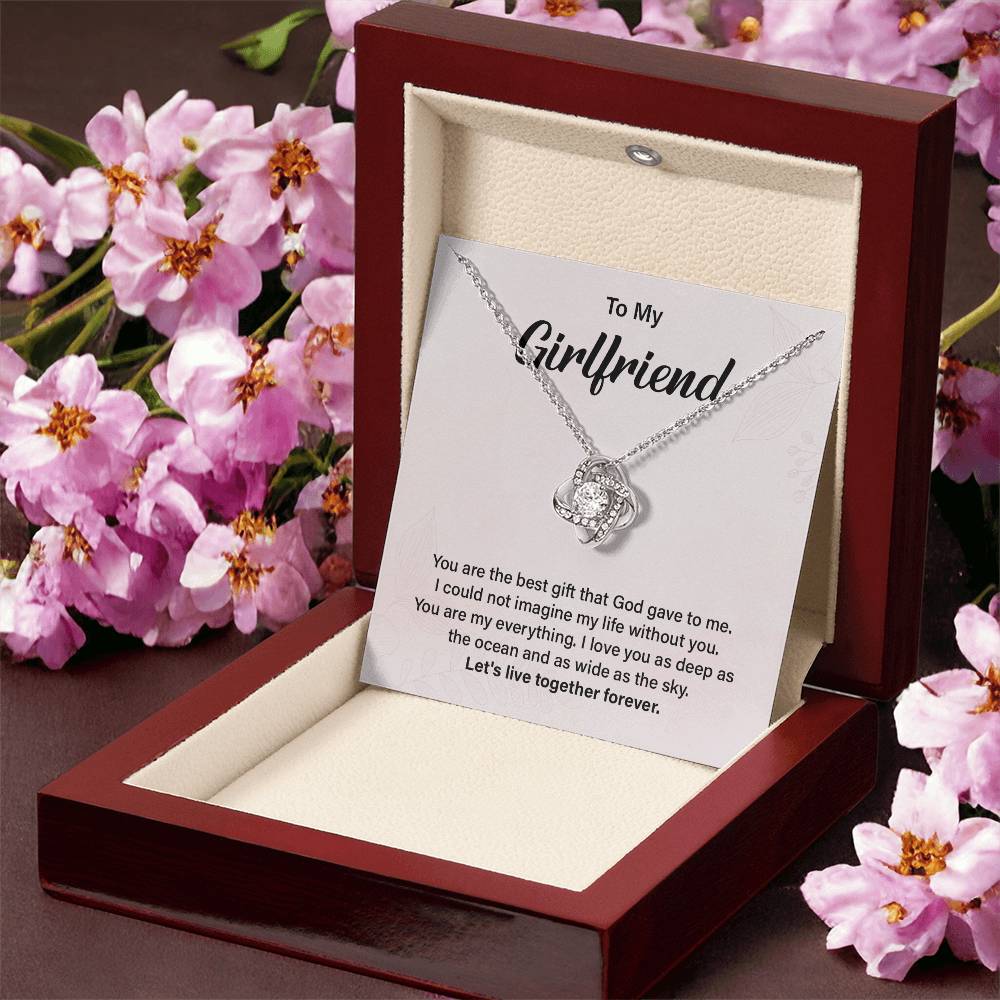 Girlfriend Love Knot Necklace Gift with Message Card