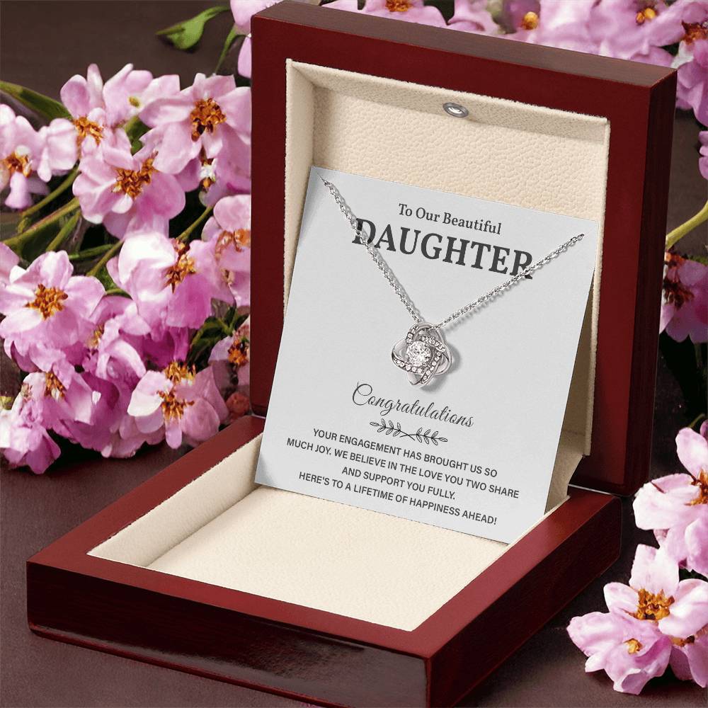 To Our Beautiful Daughter Engagement Necklace Gift Dad Sentimental Gift For Daughter’s Engagement Jewelry Gift For Daughter’s Engagement Daughter’s Special Day Necklace Meaningful Engagement Gift For Daughter Engagement Jewelry For Daughter