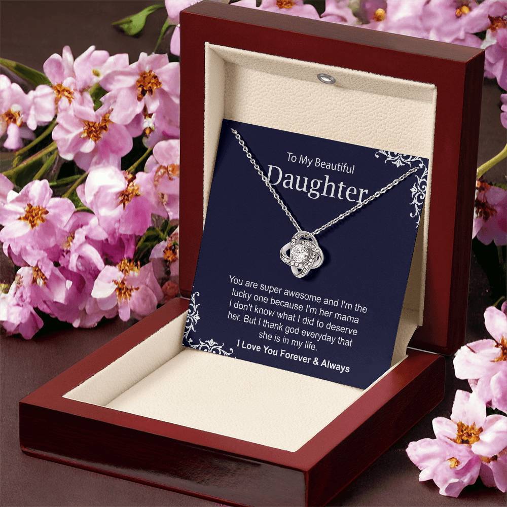 Lucky Mom Necklace Gift for Daughter Love Note