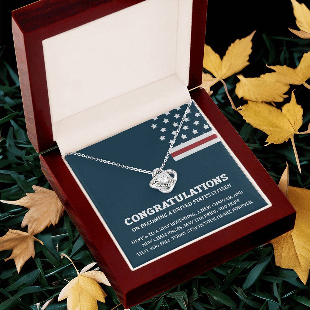 Congratulations Necklace For New U.s. Citizen Necklace For New U.s. Citizen Necklace For U.s. Citizenship Success Necklace For Official U.s. Citizen Jewelry For New U.s. Citizen Necklace With Message Of Hope Gift For American Patriot