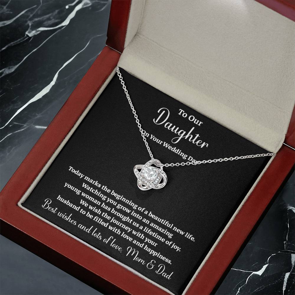 To Our Daughter On Your Wedding Day Heartfelt Wishes For A Beautiful New Life Gift From Your Mom And Dad Wedding Day Gift For Daughter New Life Celebration Jewelry Mother And Father Wedding Message Daughter's Wedding Day Jewelry Joyful Wedding Day Gift