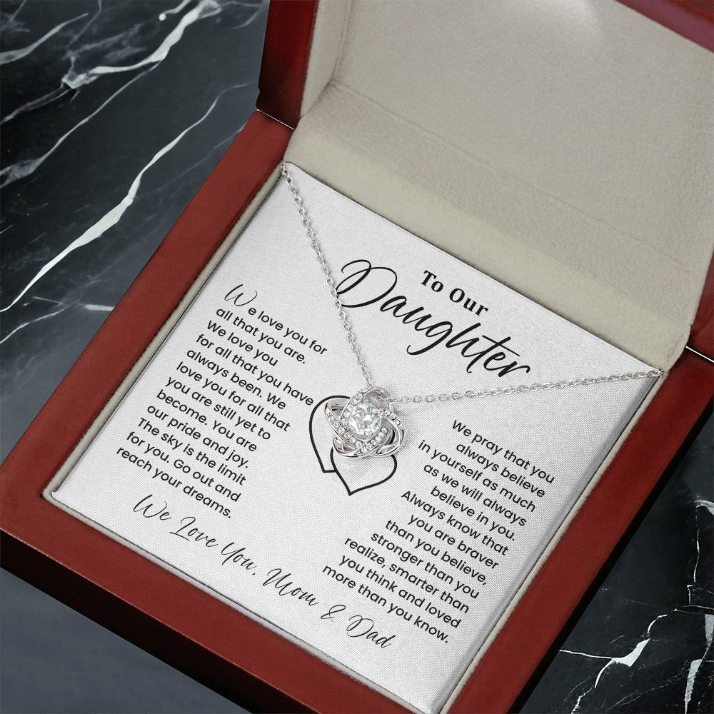 To Our Daughter Heartfelt Jewelry For Daughter Gift From Your Mom And Dad Proud Parent Gift Caring Gift For Daughter Supportive Necklace For Daughter Believe In Yourself Jewelry Daughter's Dreams Jewelry Unique Gift For Daughter Special Bond Necklace