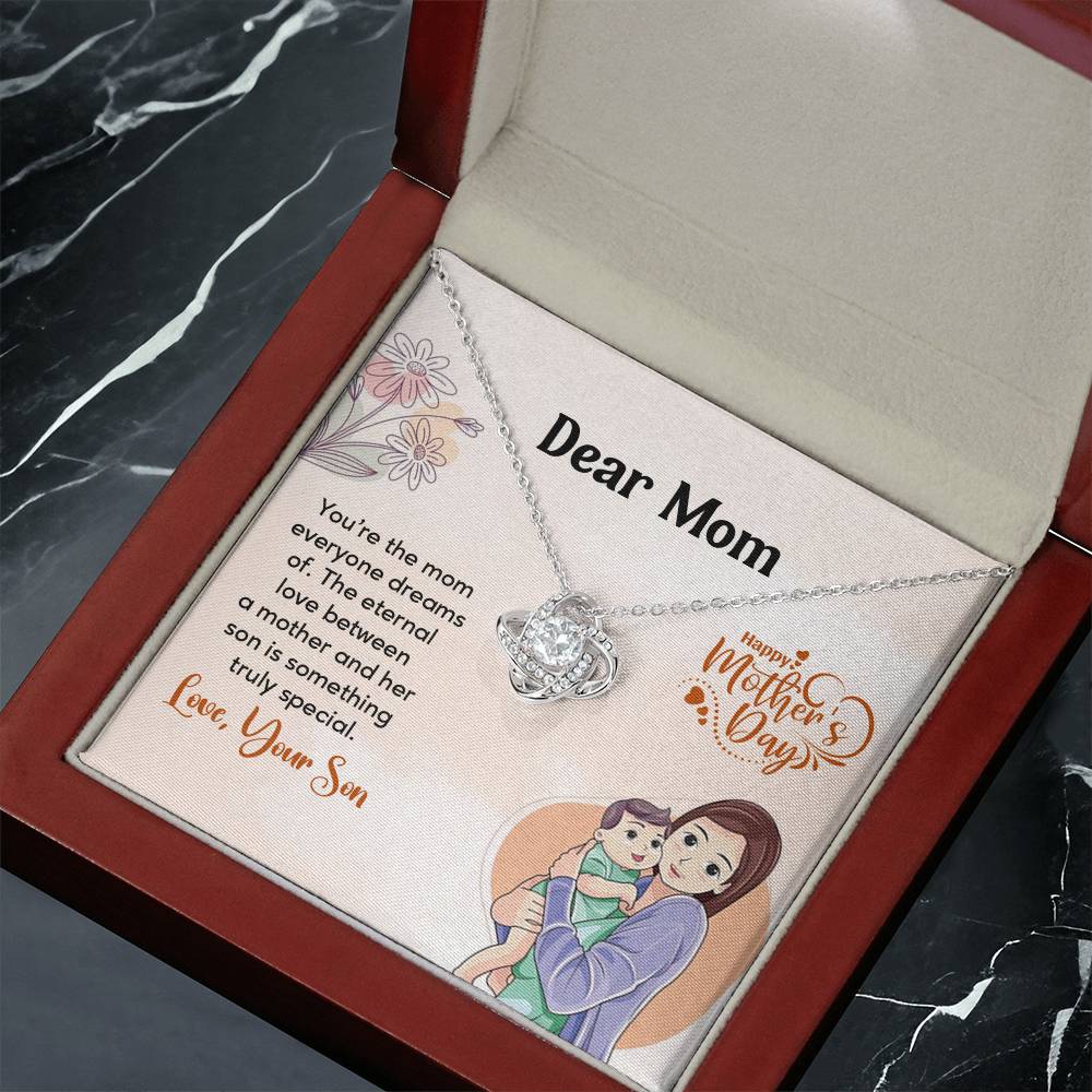 Dear Mom, Heartfelt Necklace For Love Loving Jewelry For Mother's Day Sentimental Necklace For Connection Loving Pendant For A Mother-son Bond Special Pendant Special Necklace Thoughtful Necklace For Love