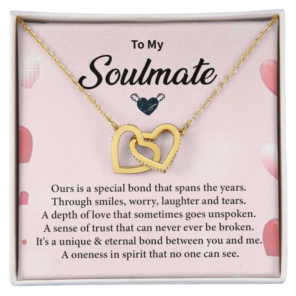 Romantic Soulmate Necklace for Her with Message Card