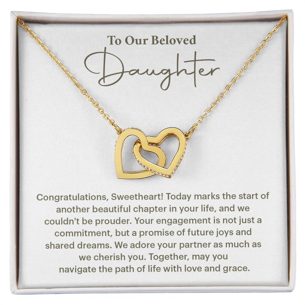 To Our Beloved Daughter Daughter Engagement Necklace Sentimental Gift For Daughter’s Engagement Jewelry Gift For Daughter’s Engagement Daughter’s Special Day Keepsake Daughter Wedding Journey Gift Emotional Gift For Daughter Meaningful Engagement Gift