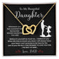 Daughter Gift from Dad – Love & Strength Necklace Message