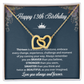 13th Birthday Necklace Gift With Inspirational Card