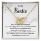 Bestie Interlocking Heart Necklace with Message Card