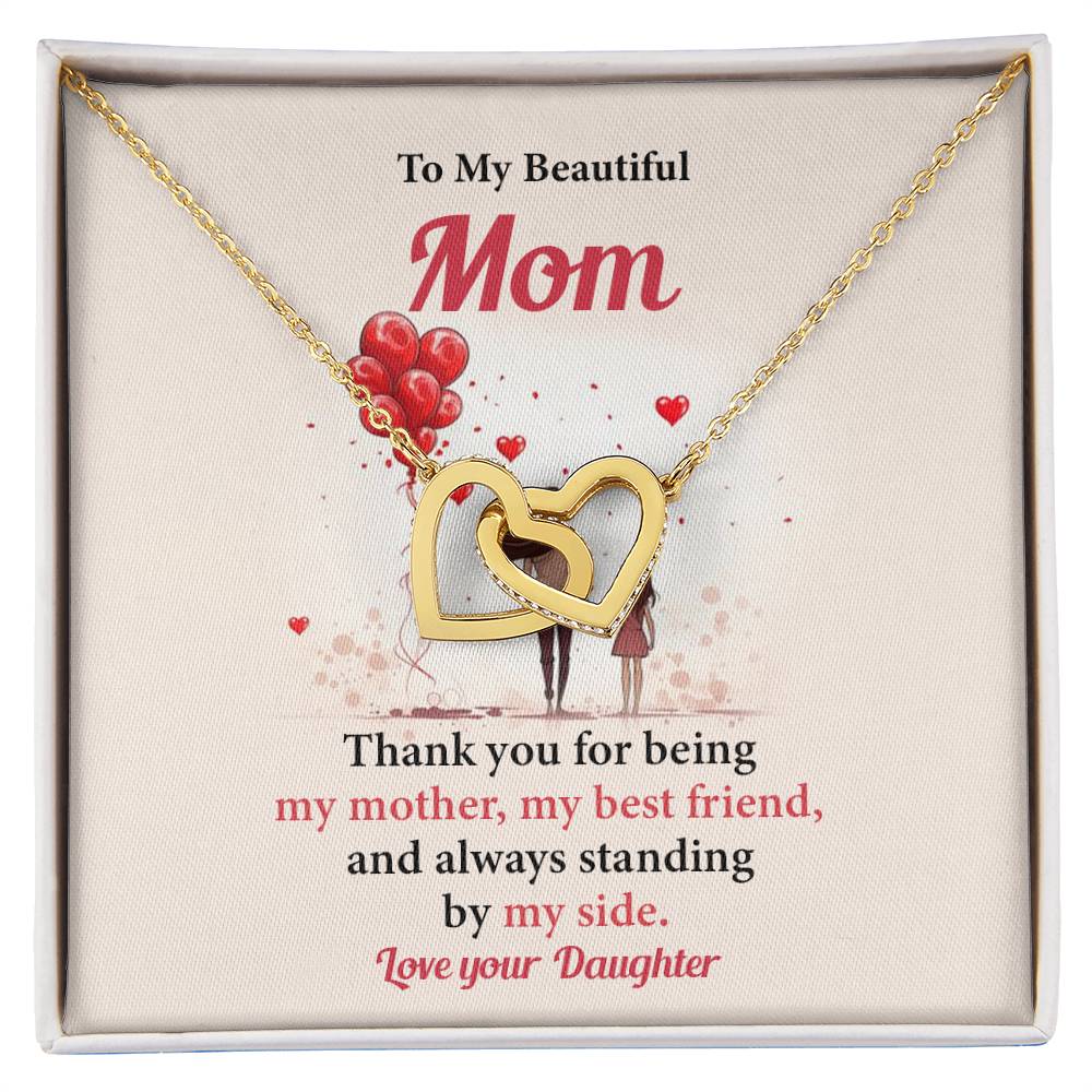 Mom Necklace from Daughter – Gift Box Message Card