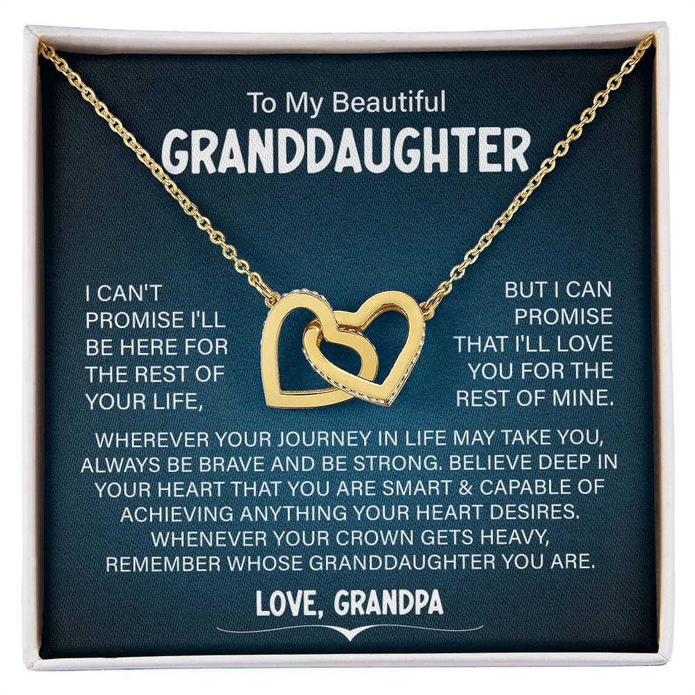 To My Beautiful Granddaughter Necklace, Remember Whose Granddaughter You Are, Love From Grandpa.