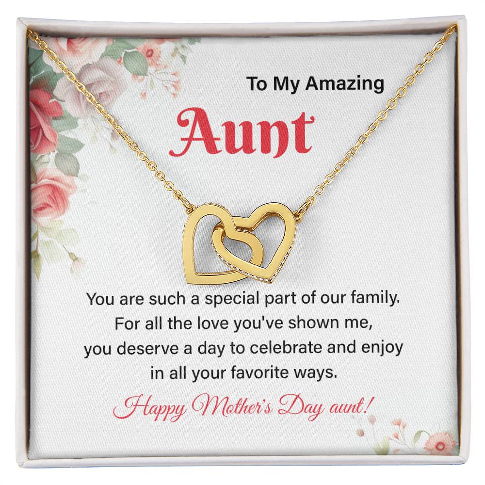 Aunt Necklace Gift for Mother’s Day from Niece with Message Card