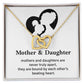 Mother Daughter Necklace Gift – Bonded by Heart Message Card
