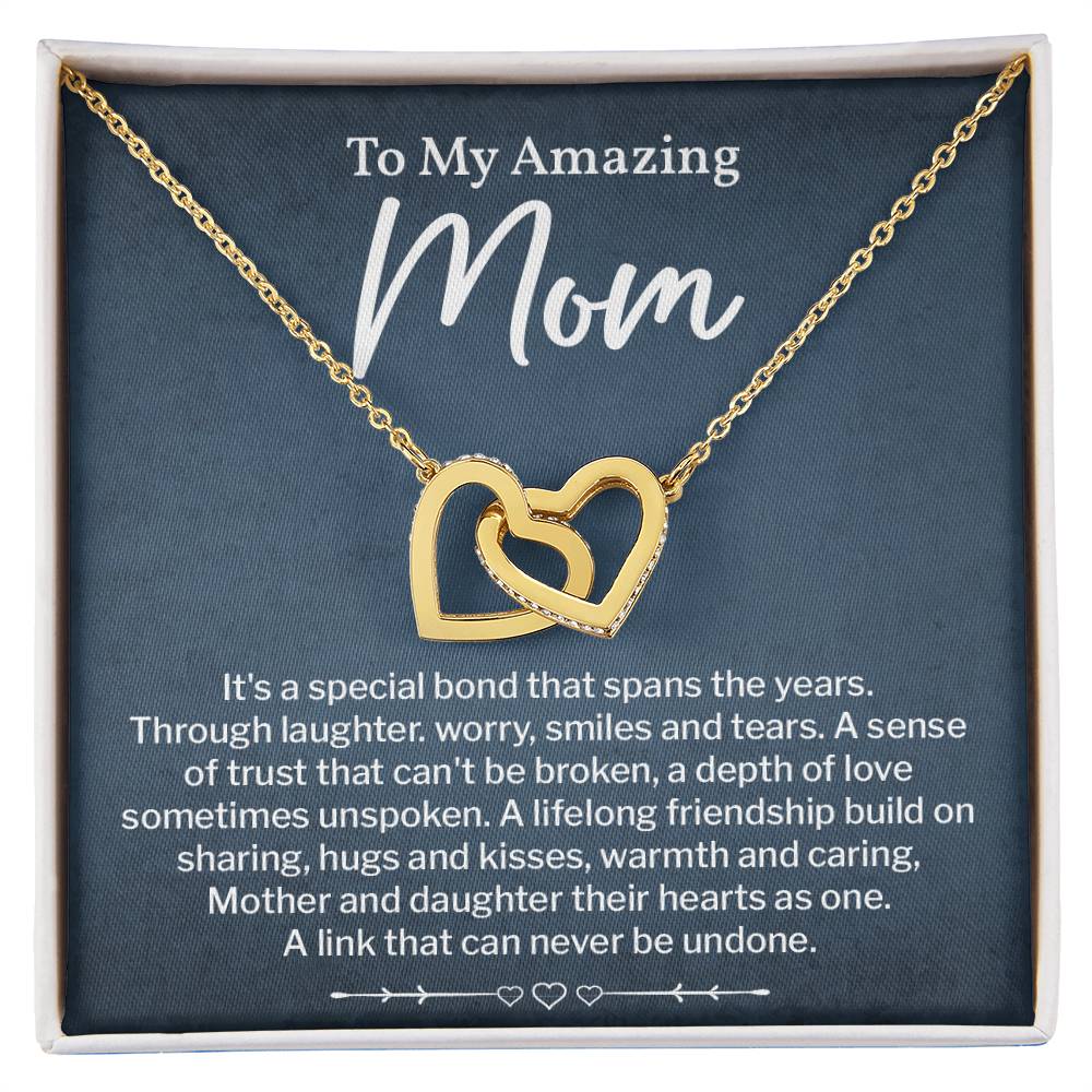 Mom Necklace Gift from Daughter Message Card Box