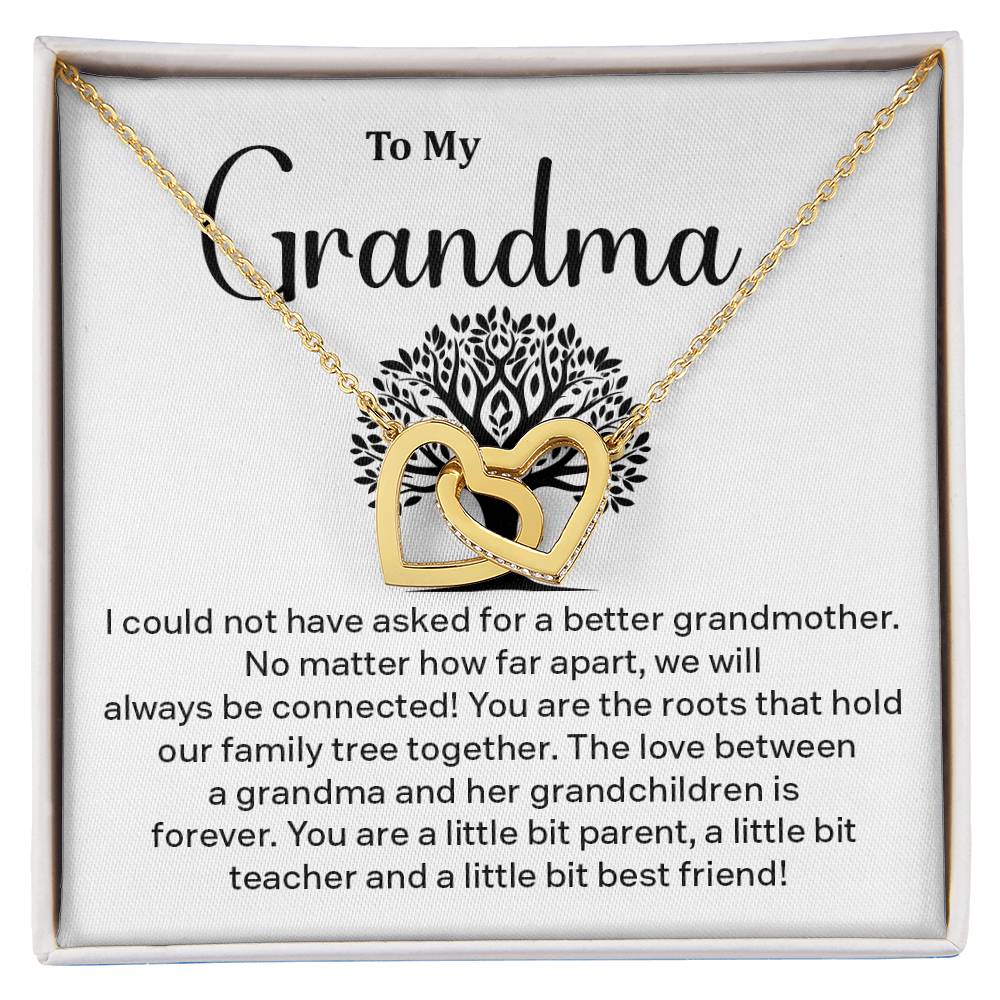 Grandma Interlocking Hearts Necklace – Family Tree Connection Gift