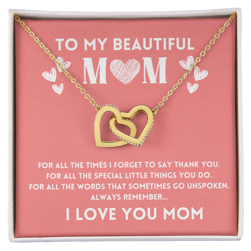 Mom Necklace Gift from Daughter with Love Message