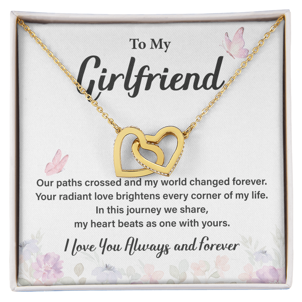 To My Girlfriend Necklace Romantic Gift with Floral Message Card