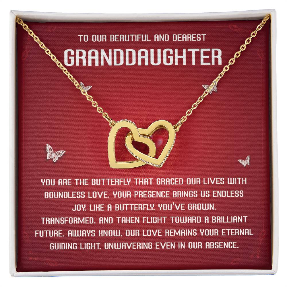Granddaughter Necklace Gift with Butterfly Message Card
