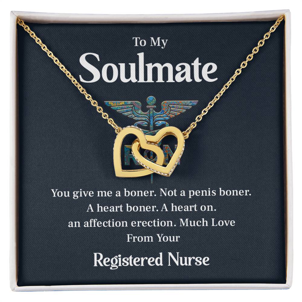 Funny Nurse Gift for Soulmate Heart Necklace Box