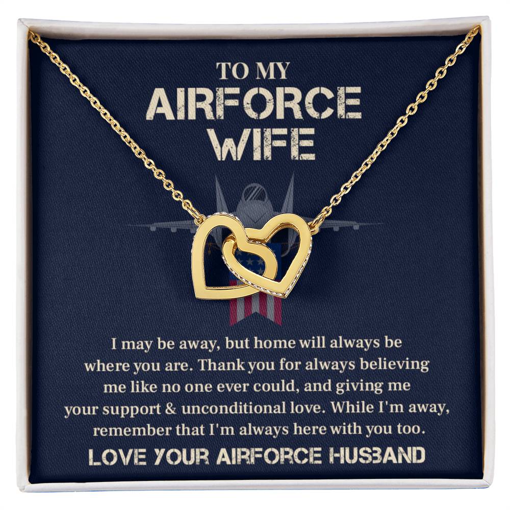 Airforce Wife Necklace Gift from Husband – With Message Card