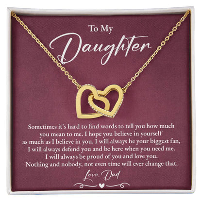Daughter Necklace from Dad Message Card Gift Box