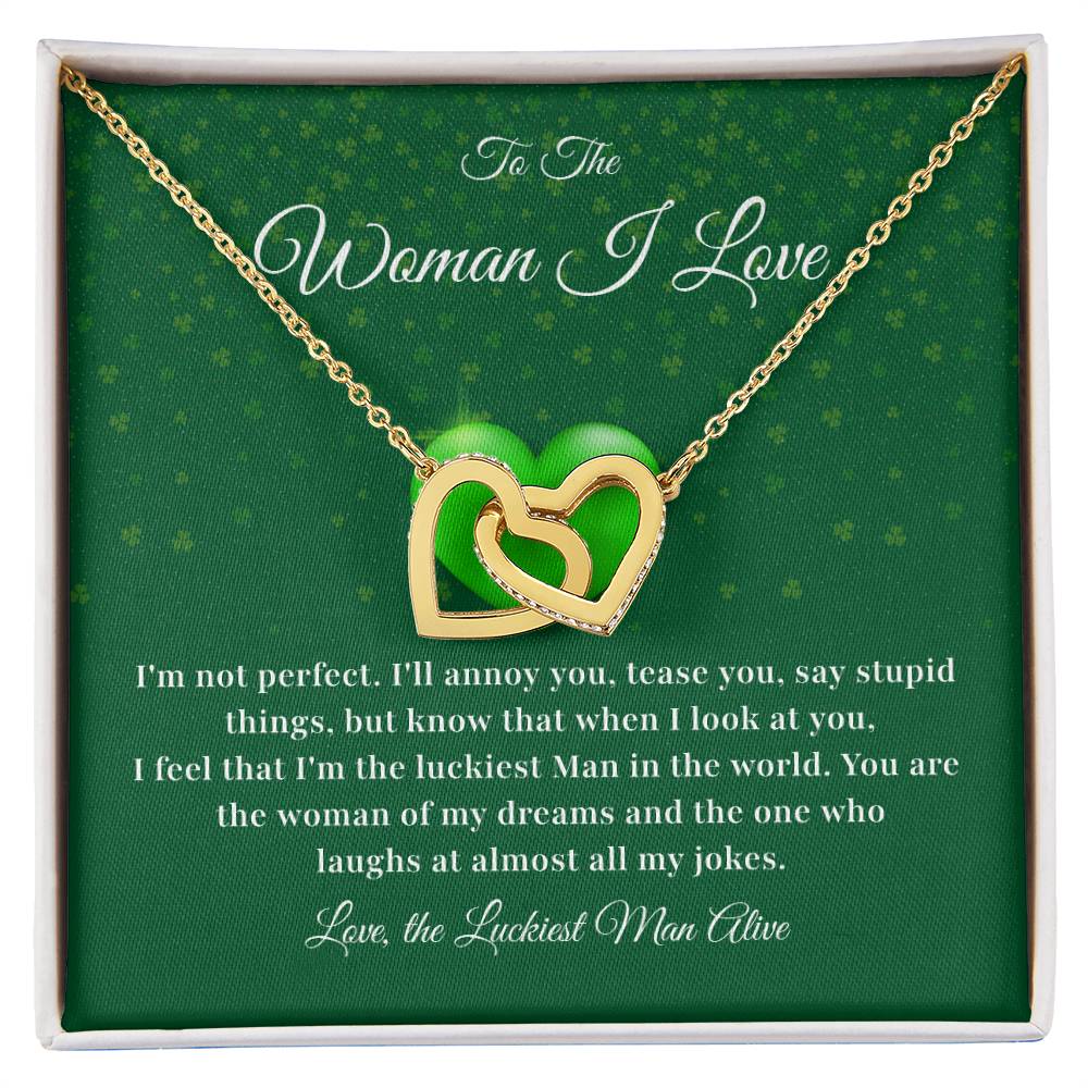 To The Woman, Together In Love Necklace Lucky To Have You Jewelry Celebrate Our Journey Together Loving Reminder For Her Woman Of My Dreams Jewelry Sentimental Gift For Girlfriend Luckiest Man Alive Jewelry