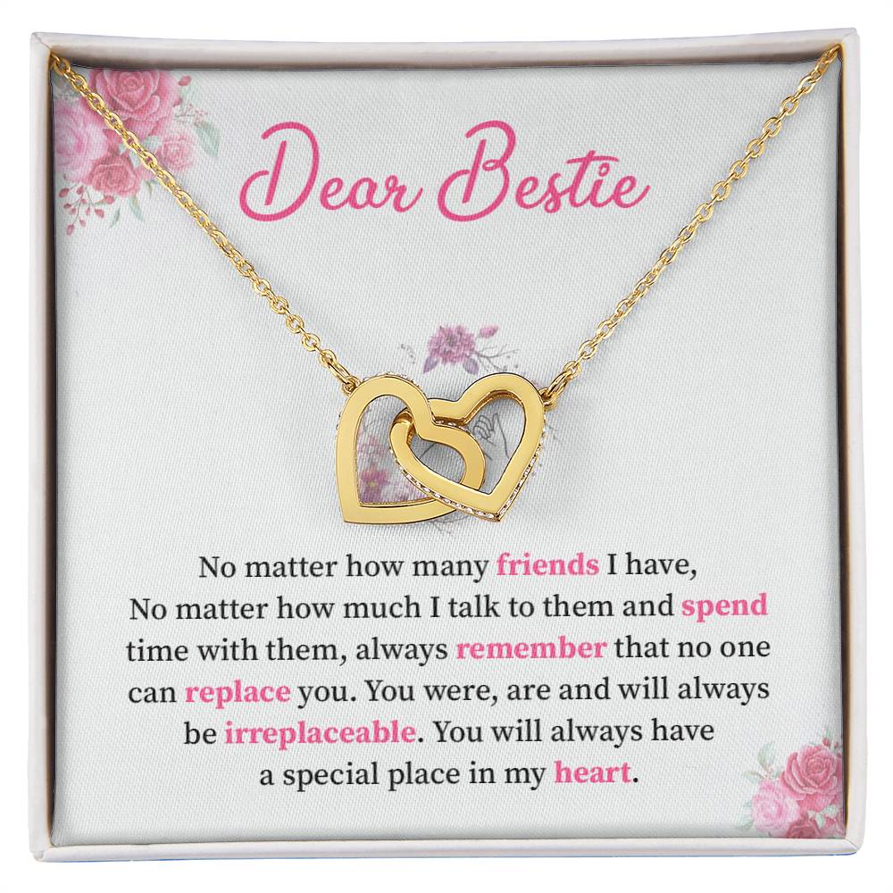 Interlocking Heart Necklace For Bestie with Gift Card