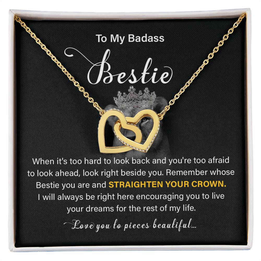 Badass Bestie Gift Necklace with Empowering Message