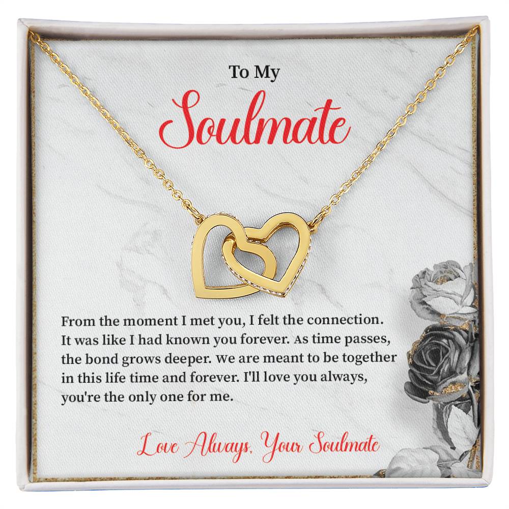 Soulmate Necklace for Her – Interlocked Hearts Gift Box