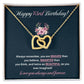 73rd Birthday Necklace Gift for Her – Interlocking Hearts Jewelry
