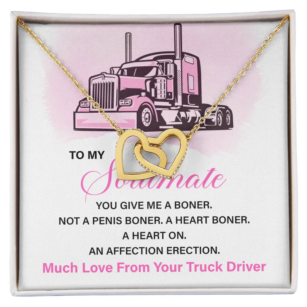 Funny Truck Driver Gift for Her – Heart Necklace Box
