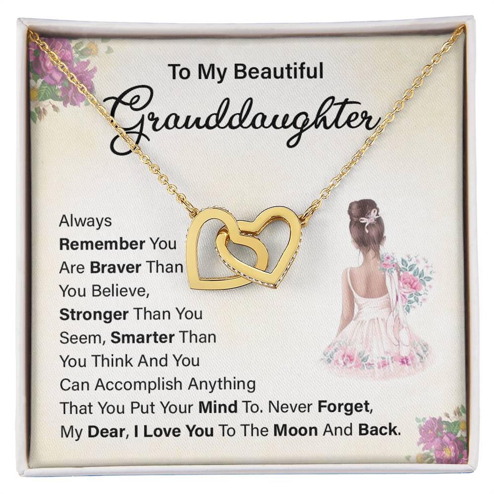 To My Beautiful Granddaughter Necklace – To the Moon and Back Gift