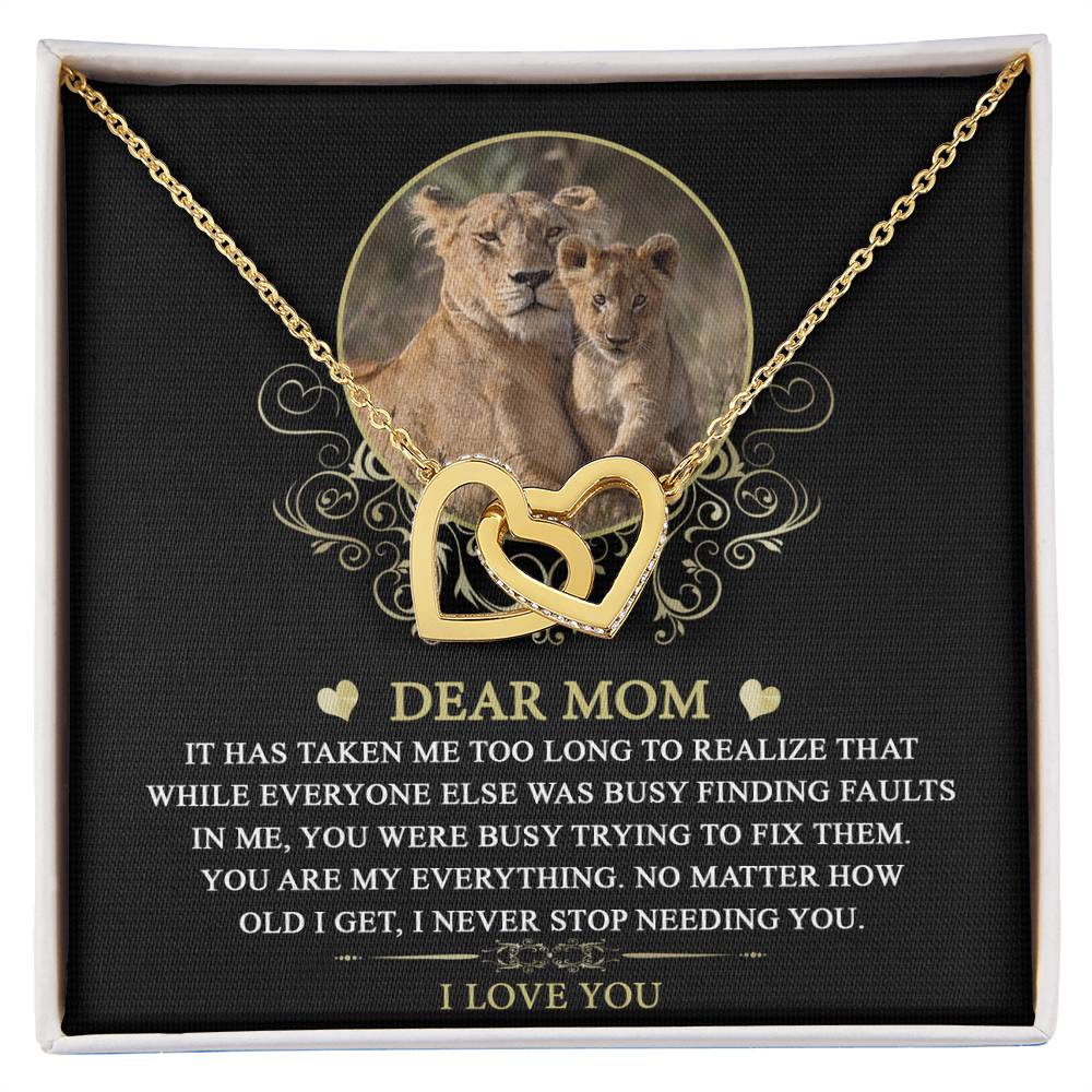 Mom Necklace Gift with Lion Theme – Heartfelt Message Card Inside