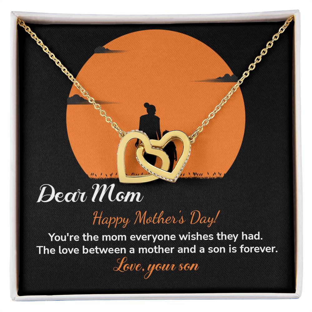 Dear Mom Happy Mother's Day, Elegant Jewelry For A Mother’s Day Gift Thoughtful Necklace For Love Sweet Gift For A Special Woman Sentimental Jewelry Thank You Pendant Beautiful Necklace Loving Pendant For A Mother-son Connection