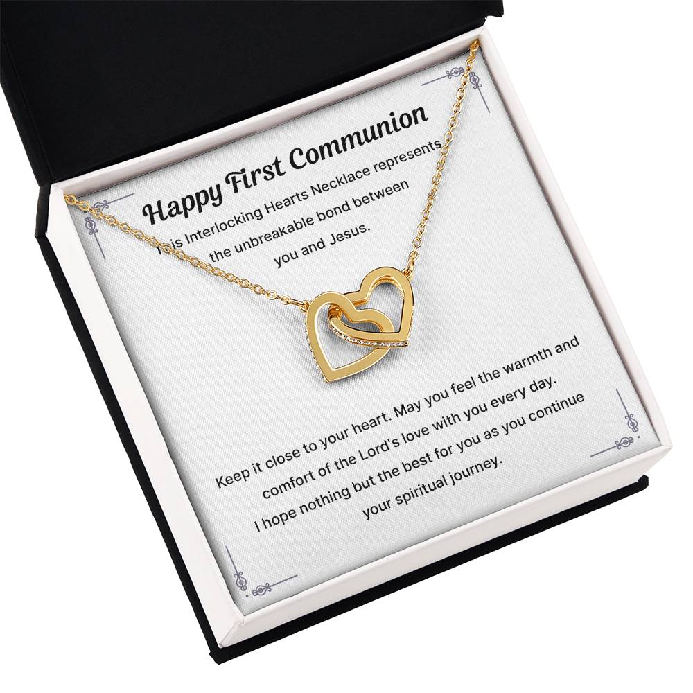 Happy First Communion This Interlocking Hearts Necklace Represents.
