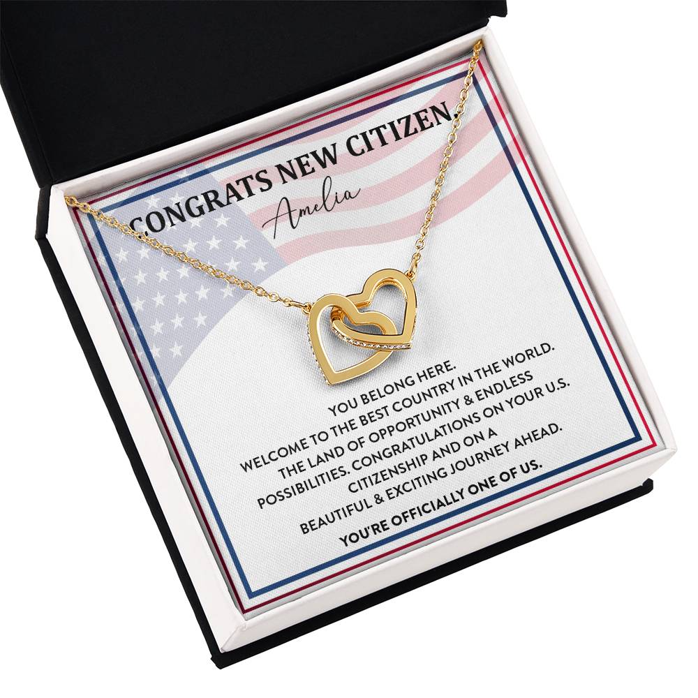 Congrats Necklace For New U.s. Citizen Amelia Necklace For New U.s. Citizen Gift For New American Citizen Amelia Necklace With Citizenship Message Necklace For New U.s. Citizen Journey Welcome To America Gift Jewelry For New U.s. Citizen