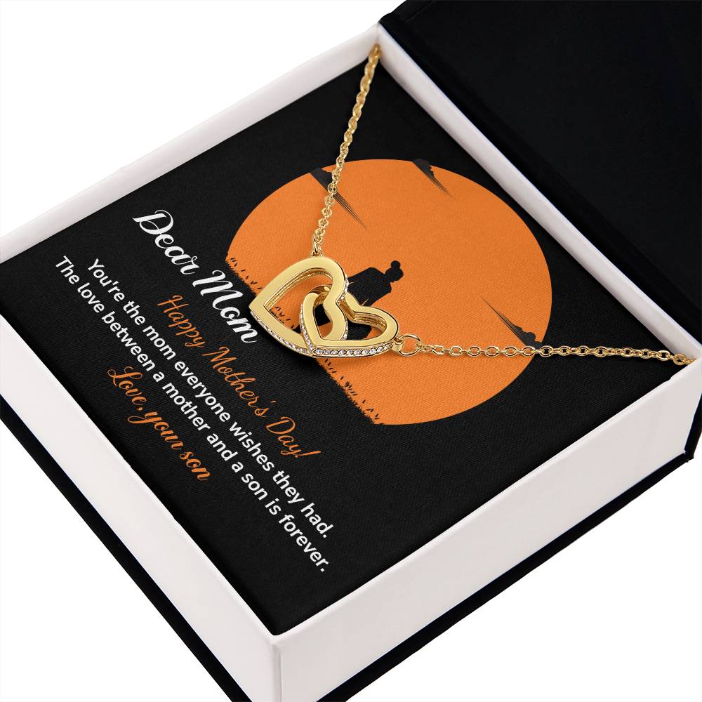 Dear Mom Happy Mother's Day, Elegant Jewelry For A Mother’s Day Gift Thoughtful Necklace For Love Sweet Gift For A Special Woman Sentimental Jewelry Thank You Pendant Beautiful Necklace Loving Pendant For A Mother-son Connection