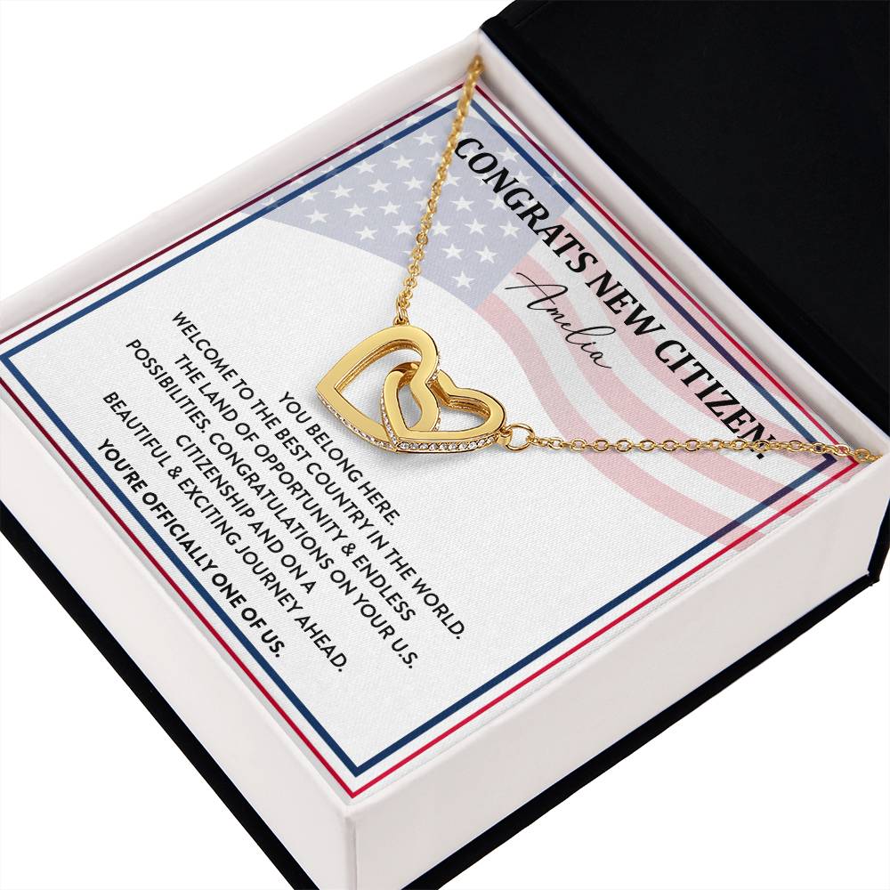 Congrats Necklace For New U.s. Citizen Amelia Necklace For New U.s. Citizen Gift For New American Citizen Amelia Necklace With Citizenship Message Necklace For New U.s. Citizen Journey Welcome To America Gift Jewelry For New U.s. Citizen