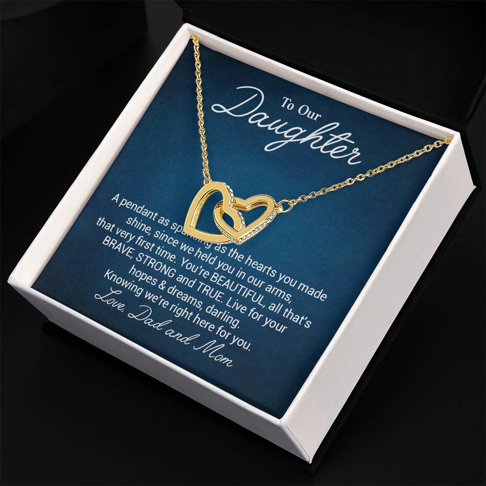 To Our Beautiful Daughter Daughter Pendant Gift From Dad And Mom Brave And Strong Daughter Necklace Beautiful Daughter Necklace True Daughter Necklace Sentimental Daughter Necklace Meaningful Jewelry For Daughter