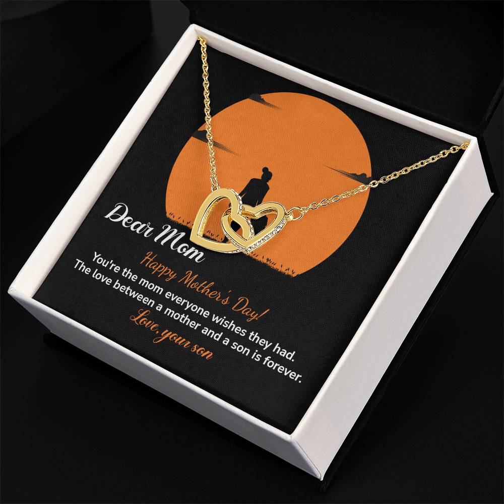 Dear Mom Happy Mother's Day, Elegant Jewelry For A Mother’s Day Gift Thoughtful Necklace For Love Sweet Gift For A Special Woman Sentimental Jewelry Thank You Pendant Beautiful Necklace Loving Pendant For A Mother-son Connection