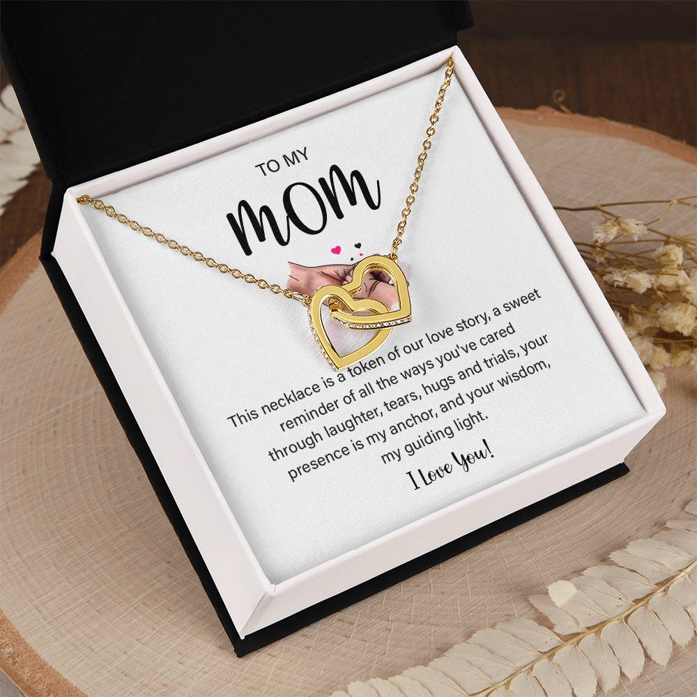 Mom Necklace with Heart Pendant and Loving Note