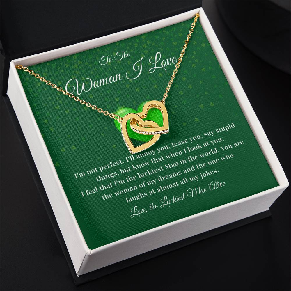 To The Woman, Together In Love Necklace Lucky To Have You Jewelry Celebrate Our Journey Together Loving Reminder For Her Woman Of My Dreams Jewelry Sentimental Gift For Girlfriend Luckiest Man Alive Jewelry