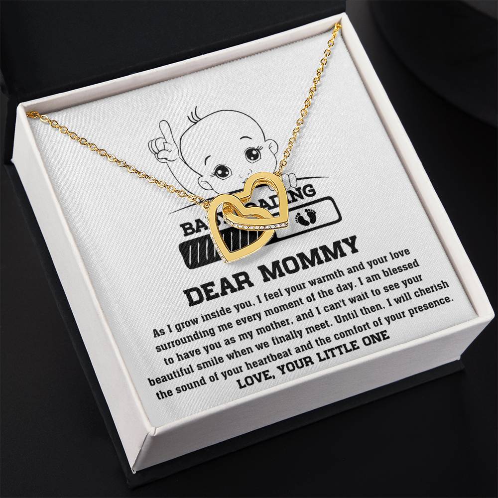 Dear Mommy Necklace Gift From Your Little One, I Love My Mom Necklace, Gifts For My Mom, Mother's Day Gifts For Mom Jewelry With Interlocking Heart Necklace.