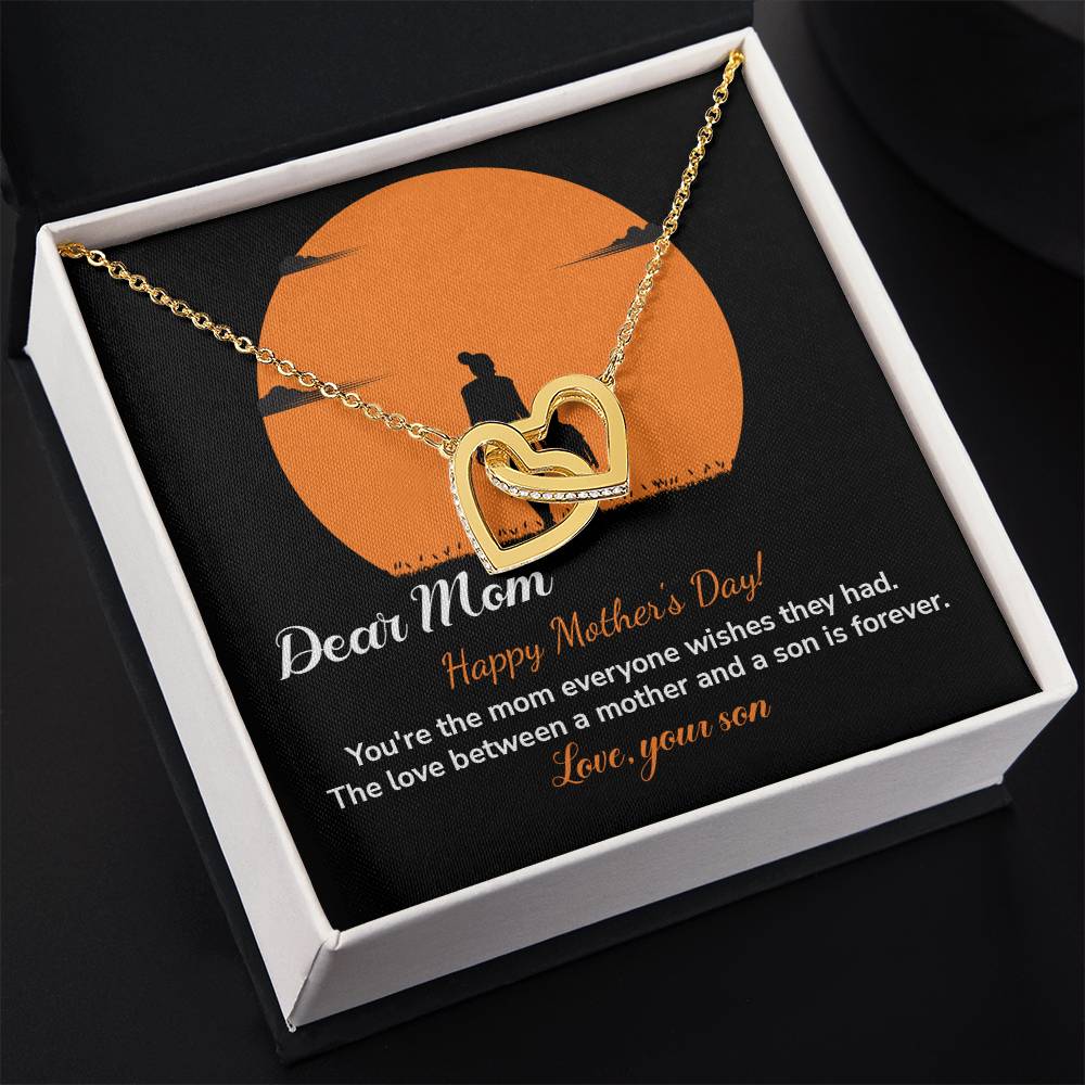 Dear Mom Happy Mother's Day, Elegant Jewelry For A Mother’s Day Gift Thoughtful Necklace For Love Sweet Gift For A Special Woman Sentimental Jewelry Thank You Pendant Beautiful Necklace Loving Pendant For A Mother-son Connection