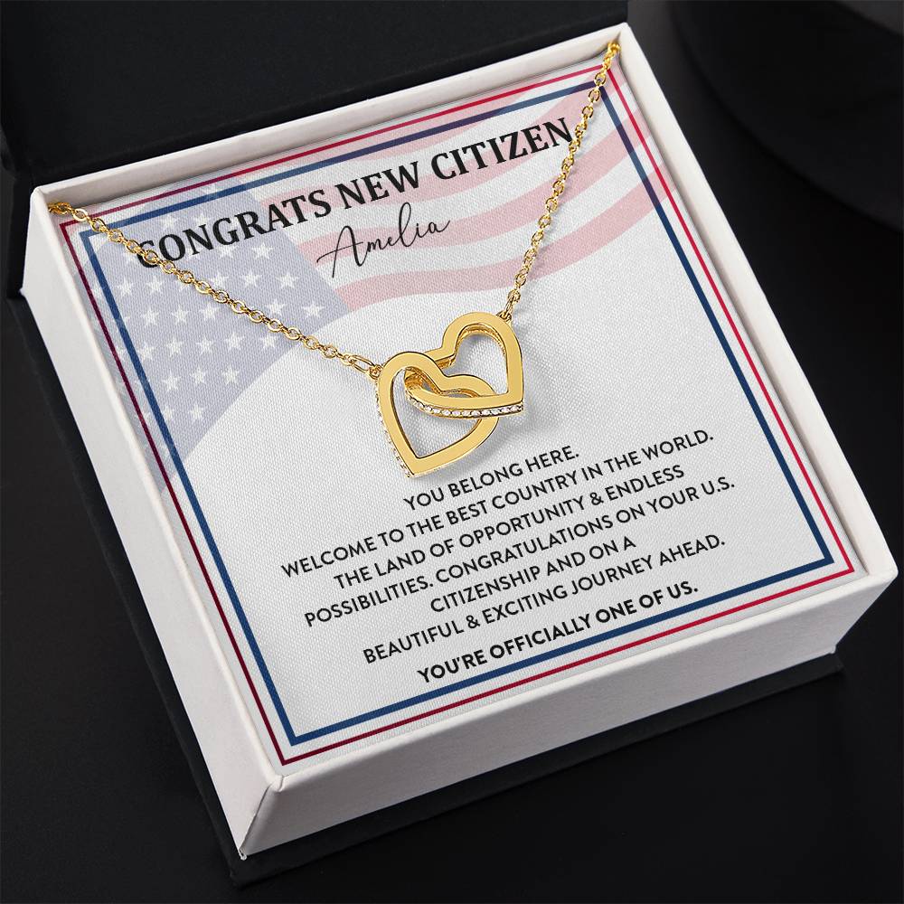 Congrats Necklace For New U.s. Citizen Amelia Necklace For New U.s. Citizen Gift For New American Citizen Amelia Necklace With Citizenship Message Necklace For New U.s. Citizen Journey Welcome To America Gift Jewelry For New U.s. Citizen