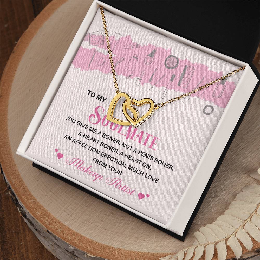 Makeup Artist Soulmate Necklace with Message Card