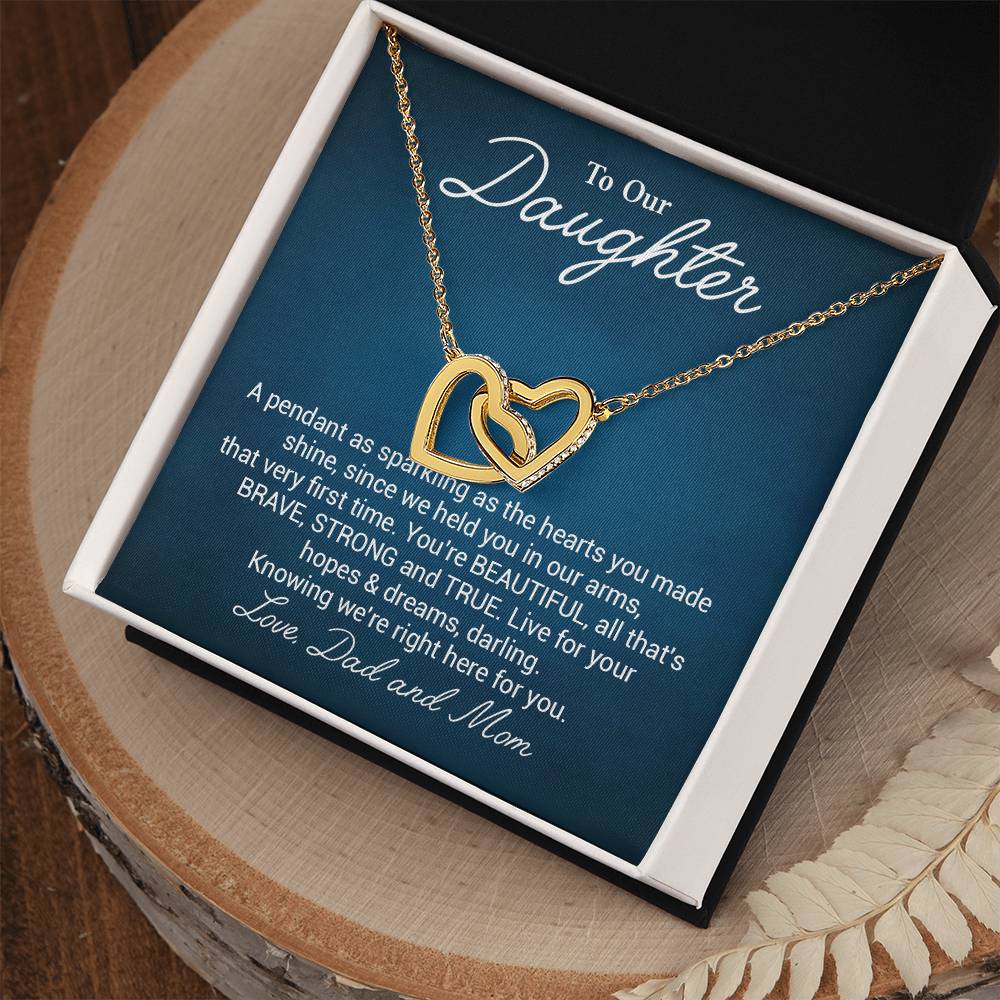 To Our Beautiful Daughter Daughter Pendant Gift From Dad And Mom Brave And Strong Daughter Necklace Beautiful Daughter Necklace True Daughter Necklace Sentimental Daughter Necklace Meaningful Jewelry For Daughter